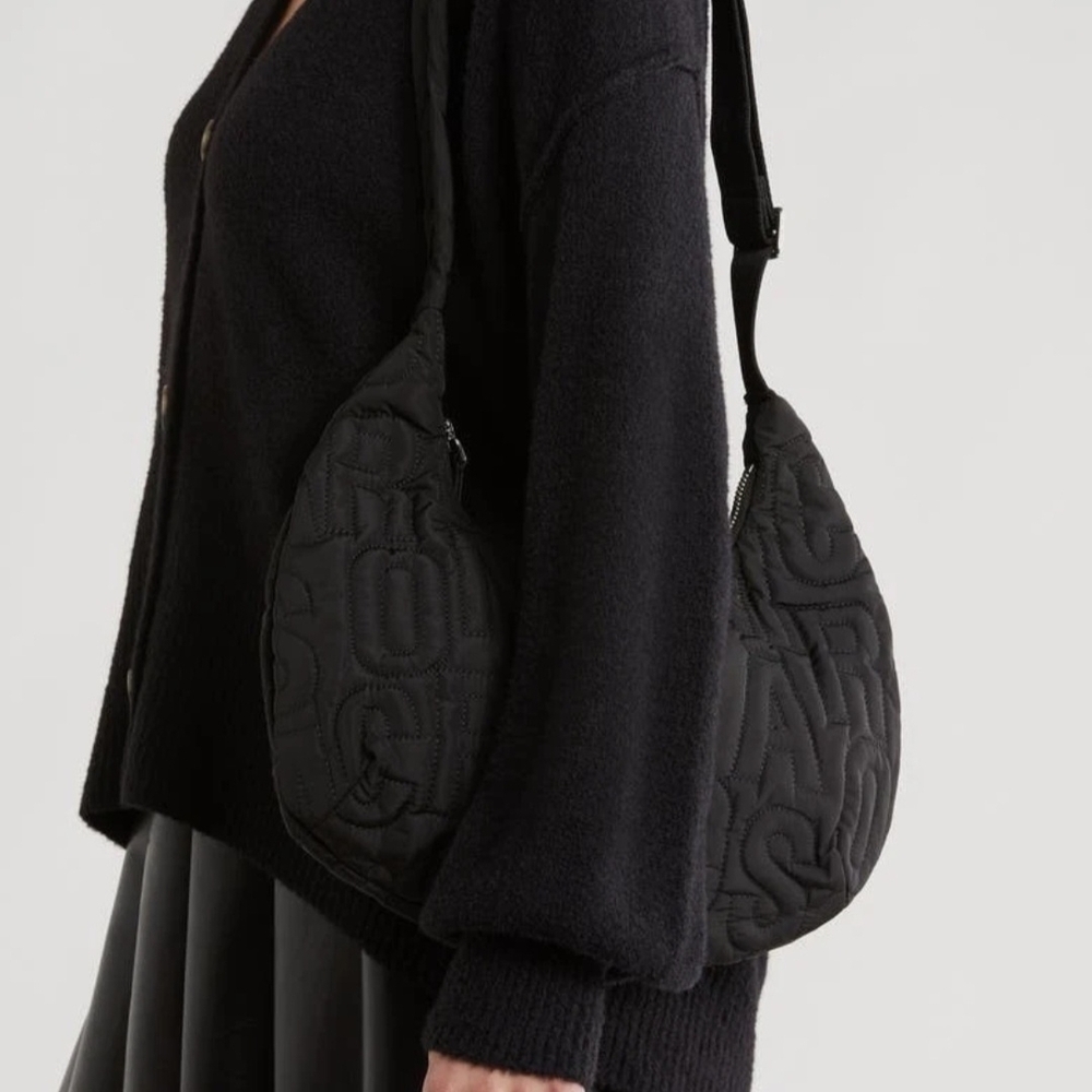 Marc Jacobs Jumbled Logo Workwear Quilted Nylon Bag, Large